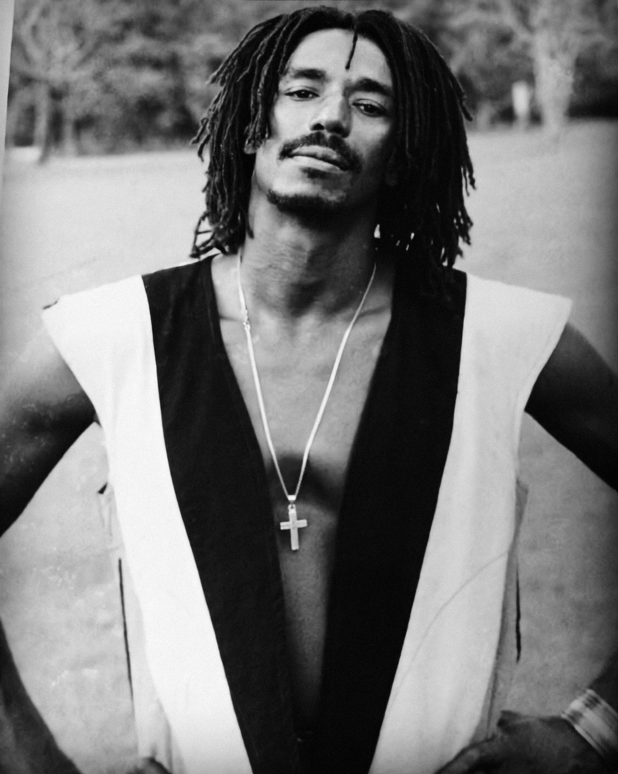 Junior Marvin in the 1980s when he fronted the post-Bob Wailers. Photo Courtesy of Junior Marvin.